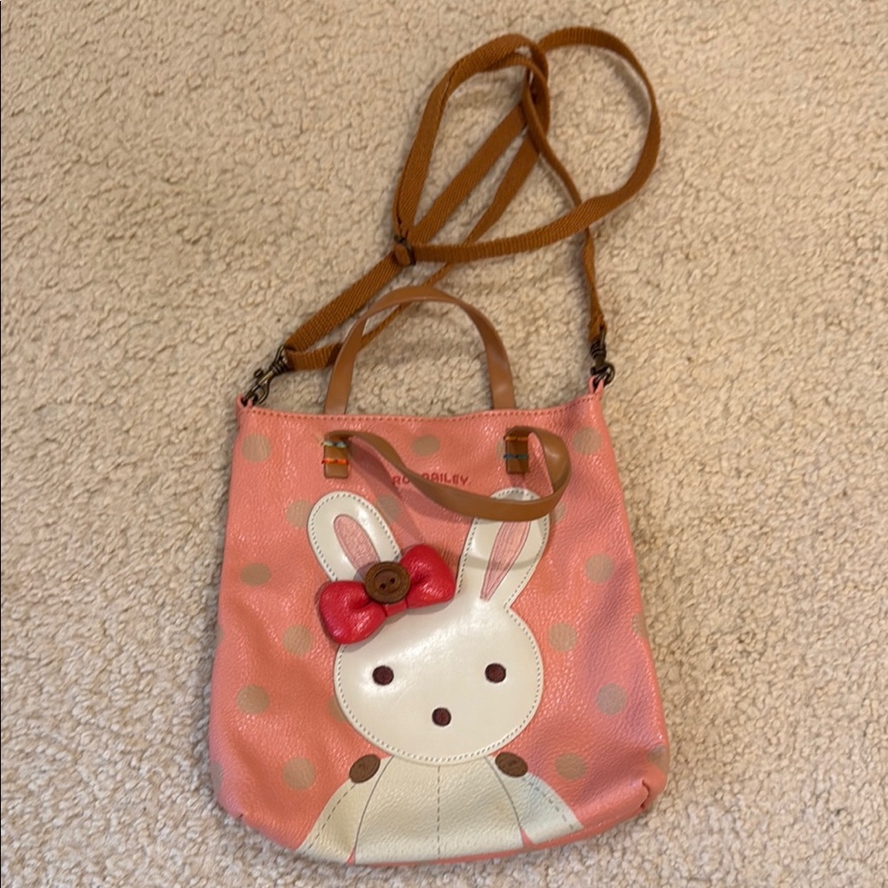 Pink and Brown Bunny Crossbody Bag